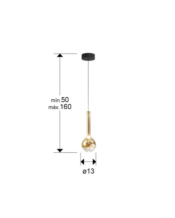 ESSENZA- LAMPARA 1L - NEGRO-DORADO